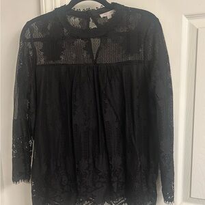 Elegant Black Lace Women's Top
